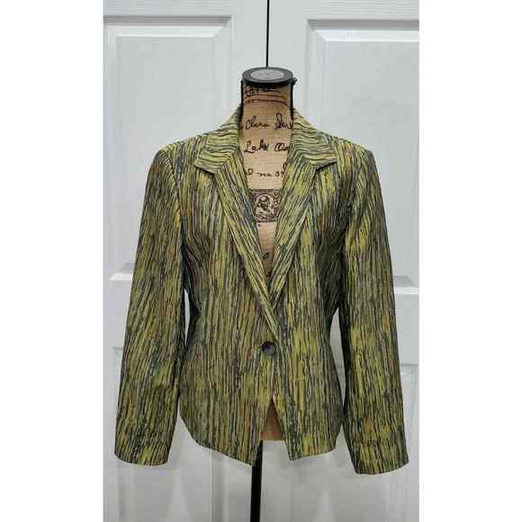 Jones New York Jackets & Blazers - JONES NEW YORK COLLECTION Textured Lined Blazer Jacket Green Tones Size 14